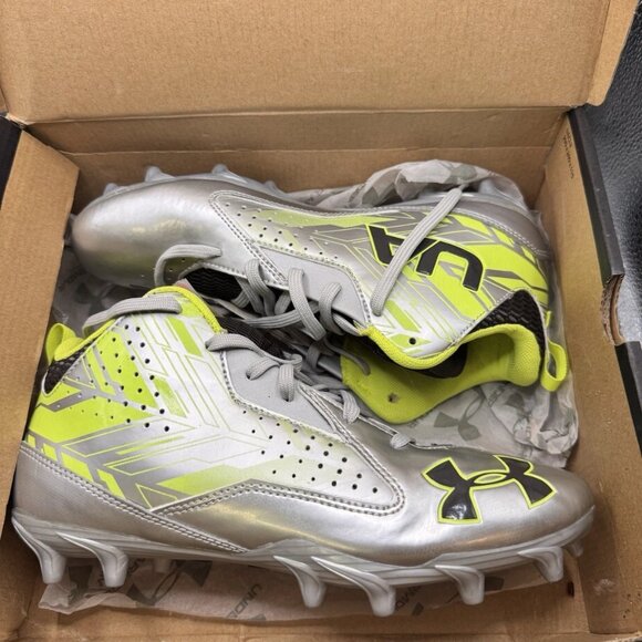 Under Armour UA Ripshot Mid MC Soccer Lacrosse Cleats New Box 264191-103 Size 9 - Picture 1 of 9